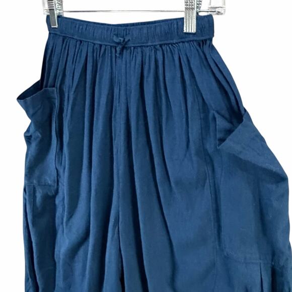 Free People Quinn Harem Pants Womens XS Blue Billowy Oversized Slouchy Boho - Picture 3 of 15